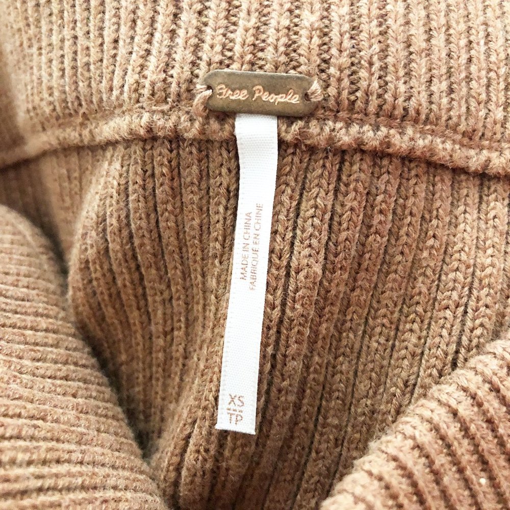 Free People Ribbed Knit Ruffle Mini Skirt in Cocoa - Picture 4 of 12